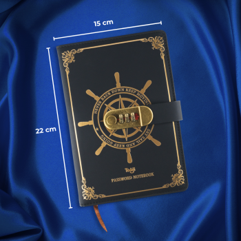 Gambar produk Toddi Buku Jurnal Leather Vintage Pirate A5 200 Halaman Grid with Lock - 10001