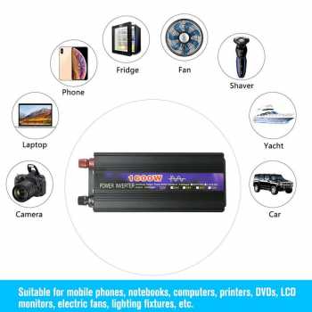 Gambar produk BEZAX Power Inverter Mobil Pure Sine Wave AC 220V 1600W DC 48V - BEZAX