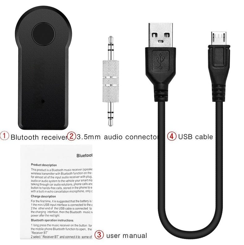 Gambar produk VCACA Bluetooth Receiver Audio Mobil Speaker Handsfree A2DP 3.5mm - VC50