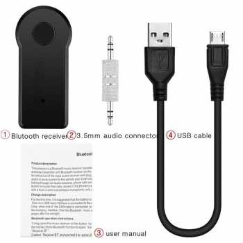 Gambar produk VCACA Bluetooth Receiver Audio Mobil Speaker Handsfree A2DP 3.5mm - VC50