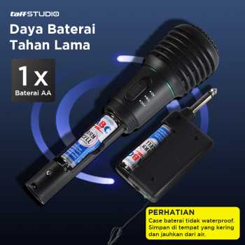 Gambar produk TaffSTUDIO Mikrofon Karaoke Mic Profesional 2 in 1 Wireless Wired - WM-308