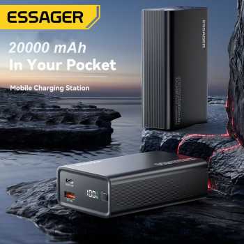 ESSAGER Power Bank Dual Port LED Display 65W 20000mAh - F2014