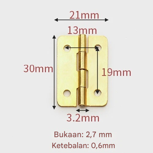 Gambar produk KitTrader Engsel Pintu Lemari Kabinet Door Hinge 4 Lubang 10 PCS - KT519