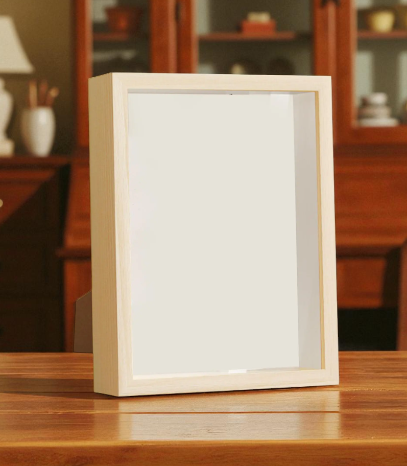 Gambar produk YIXUE Bingkai Foto Ornamen Minimalist Wooden Shadow Box Stand 3D A4 - YE5