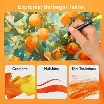 Gambar produk Kolorowy Spidol Double Head Drawing Pen Fine Art Watercolor Set 24 Color - MKB