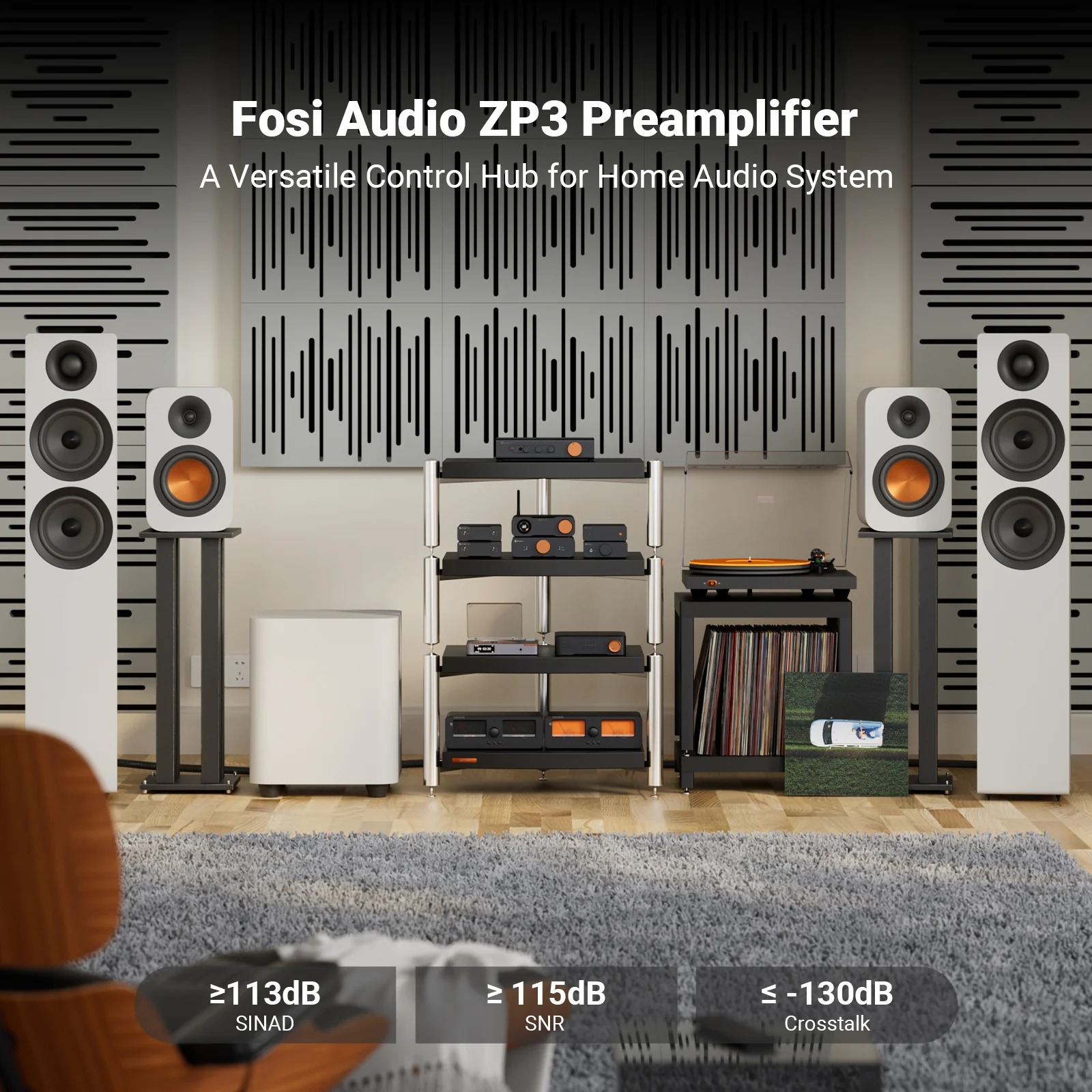 Gambar produk Fosi Audio Preamplifier 3 Stage HPF Dual Channel Preamp with Remote - ZP3
