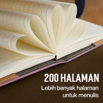 Gambar produk Toddi Buku Jurnal Leather Determination A5 200 Halaman Grid with Lock - TDD3
