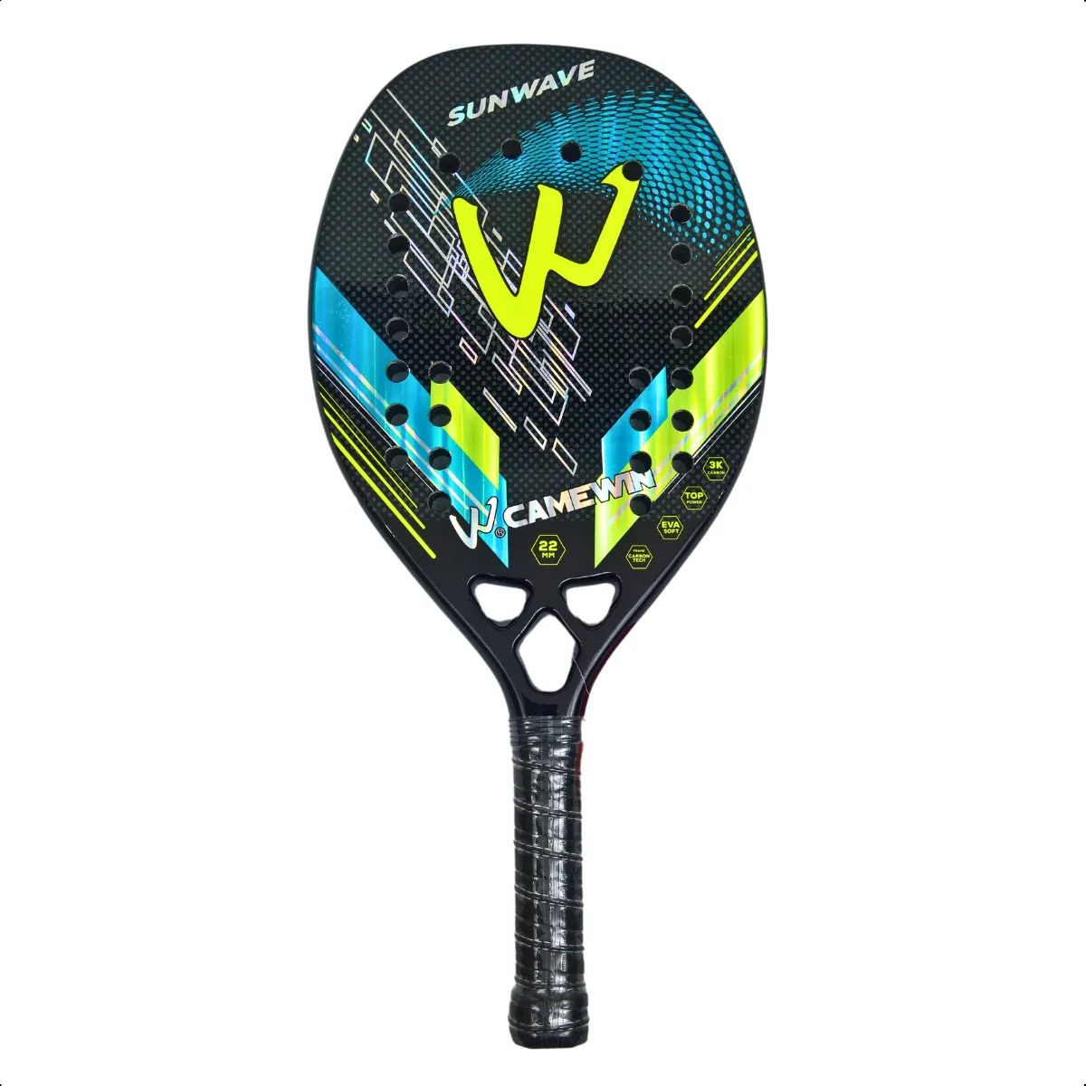 Gambar produk CAMEWIN Raket Padel Round 3K Carbon Fiber 2.2cm Thickness 320g - 4009
