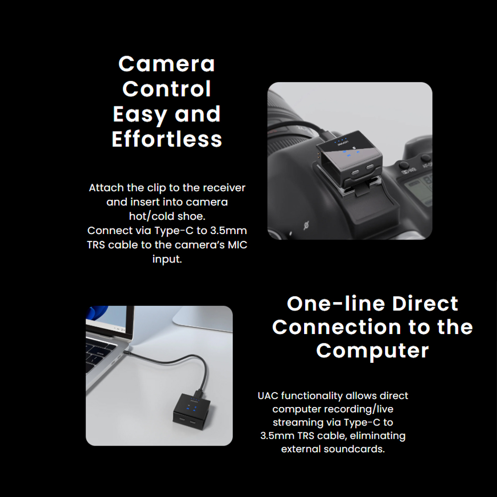 Gambar produk Udfine Mikrofon Wireless Lavalier Microphone Type C Lightning 2.4Hz - Mic Active