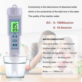 Gambar produk YIERYI Alat Ukur Kualitas Air 4 in 1 pH TDS Temperature Meter Tester - KT-686