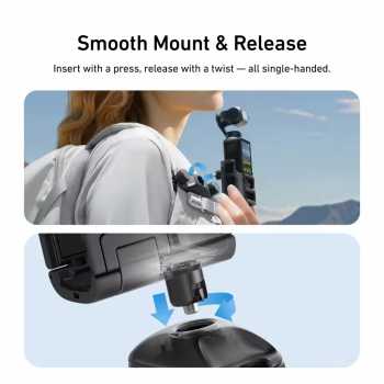 Gambar produk TELESIN Quick Release Backpack Mounting Bracket For DJI Pocket 3 - S3-JFM-02-TDJ