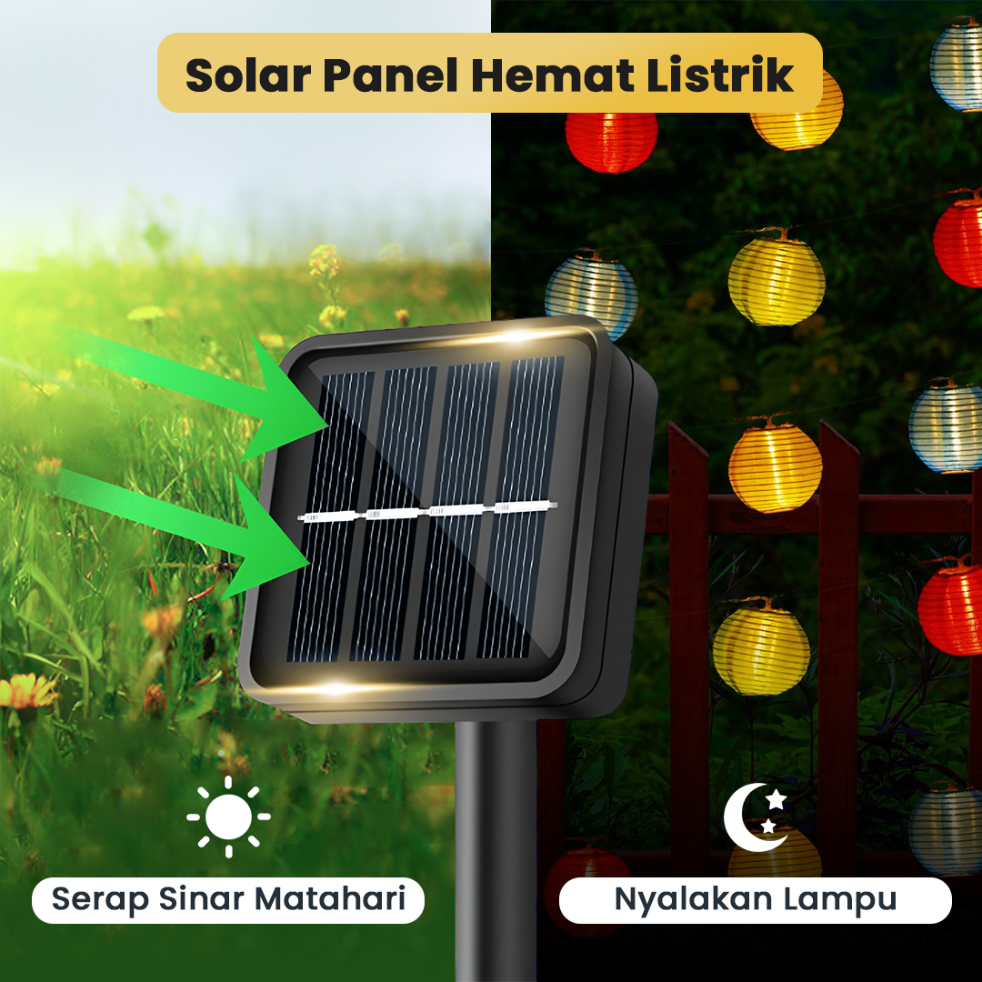 Gambar produk Ousam Lampu Hias String Lights Lampion Solar 20 LED 8 Modes 5M - M202