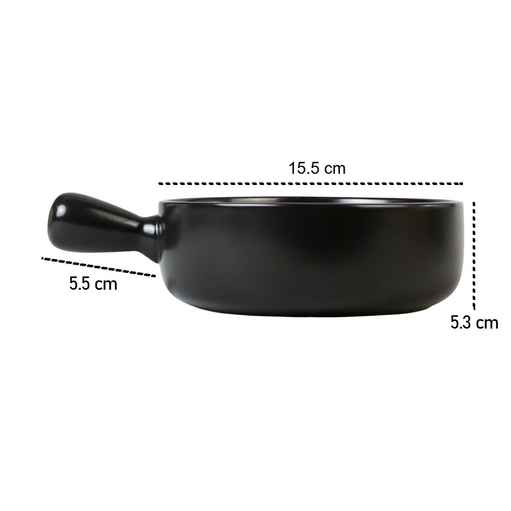 Gambar produk Glazed Mangkok Keramik Bowl Nordic Style with Handle - PJ535