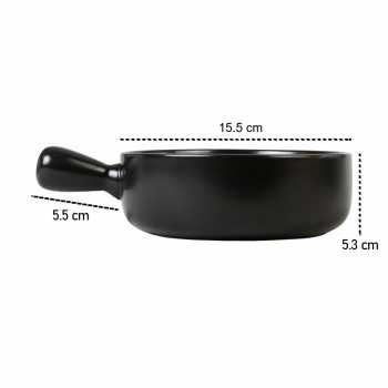 Gambar produk Glazed Mangkok Keramik Bowl Nordic Style with Handle - PJ535
