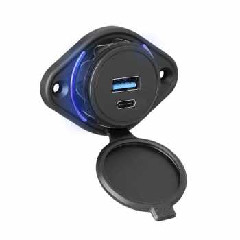 Gambar produk LEEPEE Charger Mobil Dual Port USB Type C PD Type A QC 3.0 5V 3.1A - EL-53