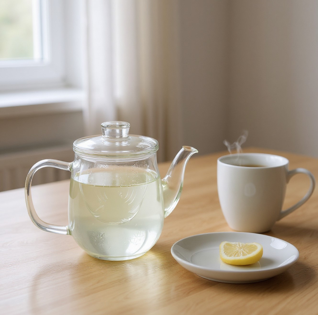 Gambar produk One Two Cups Teko Teh Kaca Saringan Tahan Panas Api Infuser Teapot 600ml - K77