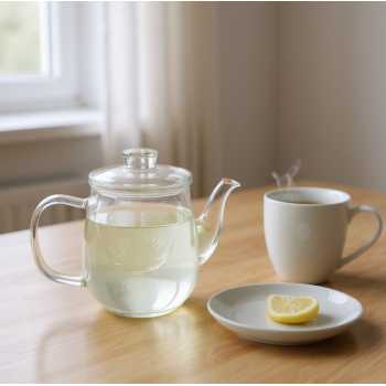 Gambar produk One Two Cups Teko Teh Kaca Saringan Tahan Panas Api Infuser Teapot 600ml - K77