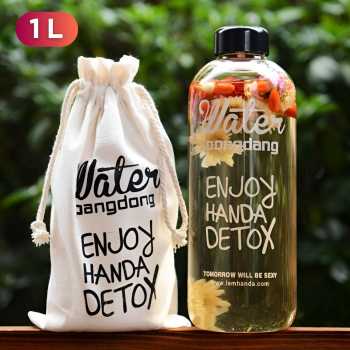 LAMHANDA Botol Minum Plastik Detox Infused Water Bottle BPA Free 1L - QWF236