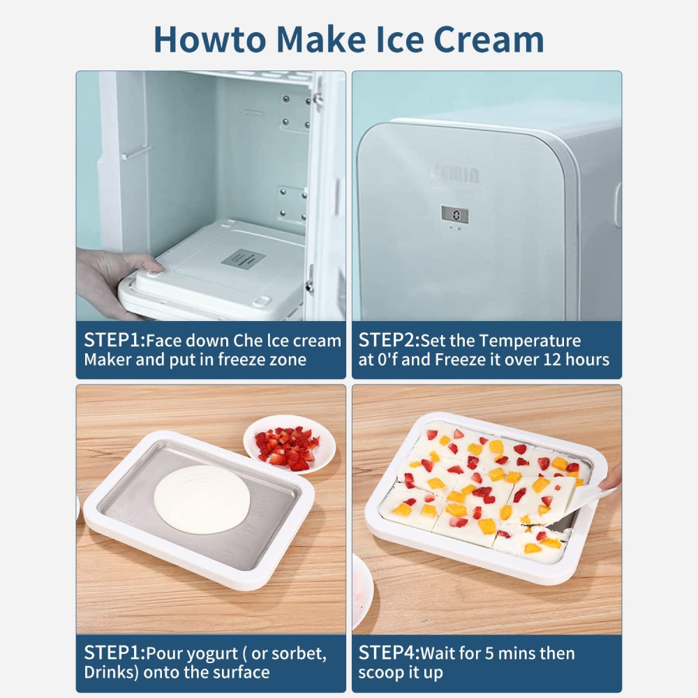 Gambar produk MagiDeal Wadah Pembuat Es Krim dan Yogurt Fried Ice Maker 22.5x17.5cm - MD386