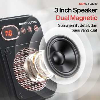 Gambar produk TaffSTUDIO Speaker Pinggang Bluetooth Voice Amplifier 2 Microphone 8W - S25