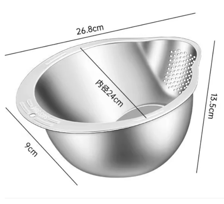 Gambar produk WONDER Pencuci Beras Rice Washer Strainer Bowl Stainless Steel - WD2
