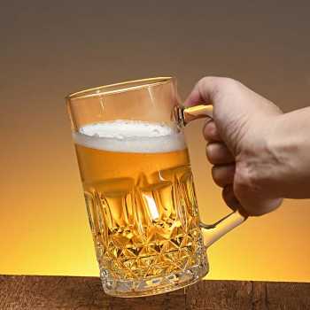 Gambar produk TREDO Gelas Mug Bir Sodium Calcium Glass Diamond Pattern 500ml - T581