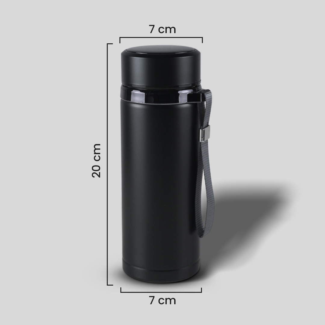 Gambar produk MACIN Botol Minum Termos Penyaring Teh Termometer Suhu Air 500ml - MA92