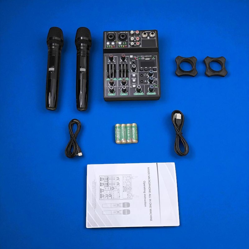 Gambar produk DGNOG Audio Mixer Console 5 Channel Bluetooth with 2 Microphone - R4-PRO