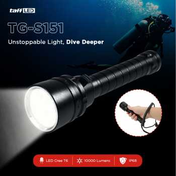 Gambar produk TaffLED Senter LED Scuba Dive Waterproof IP68 T6 10000 Lumens - TG-S151