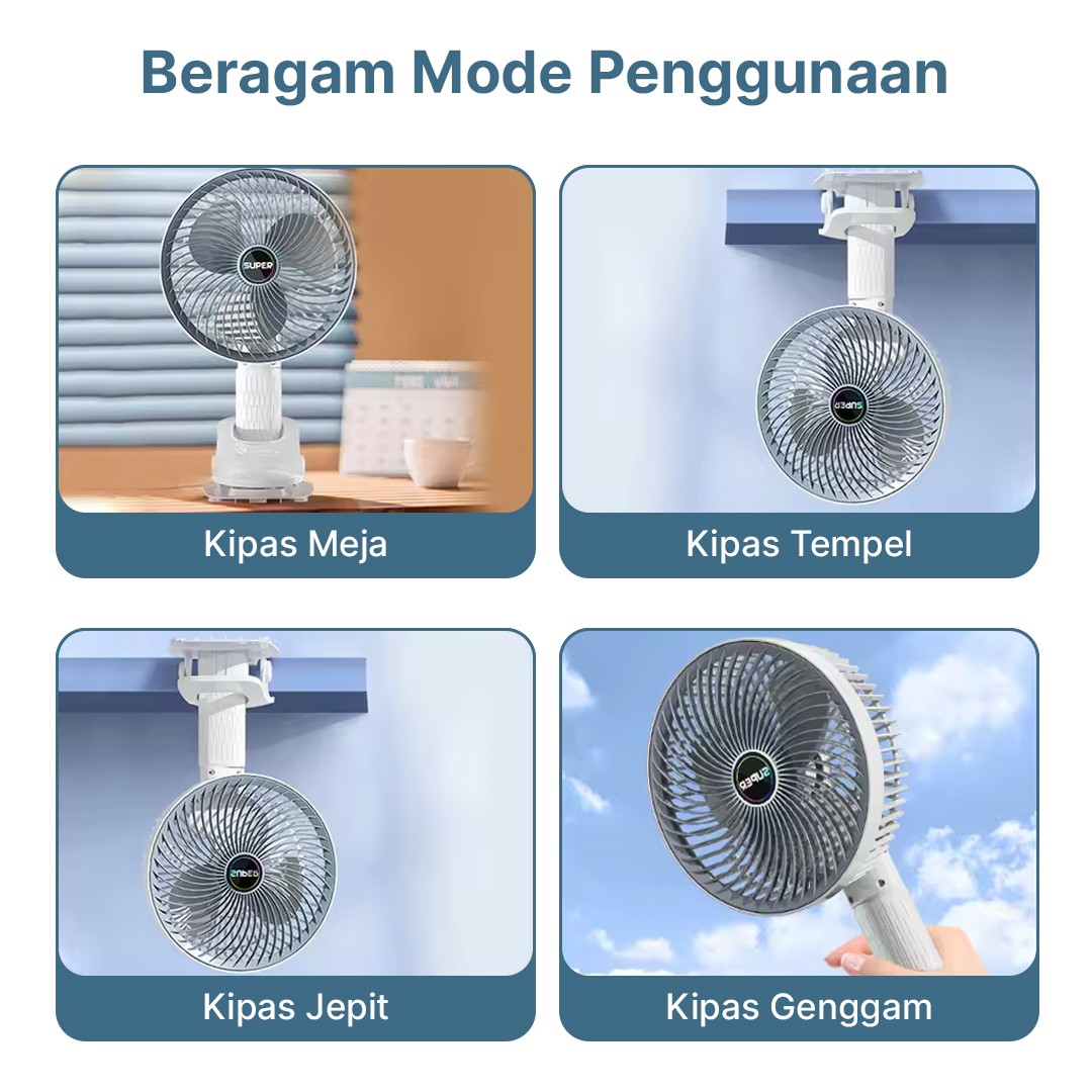 Gambar produk SUPER Kipas Angin Meja Portable Desk Fan USB 6.5 Inch 4.5W - AG-41
