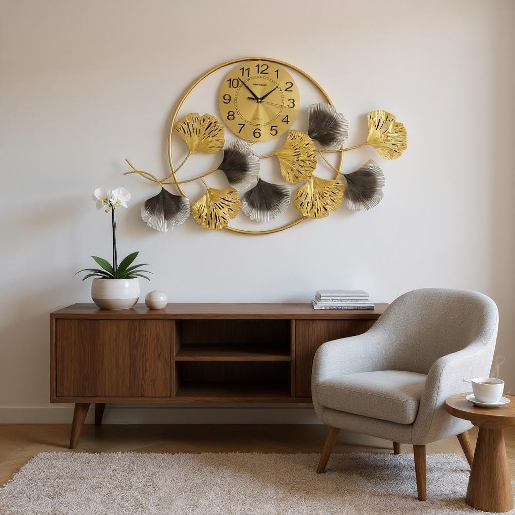Gambar produk TaffHOME Jam Dinding Quartz Luxury European Style Jiali Movement 85cm - 2281C
