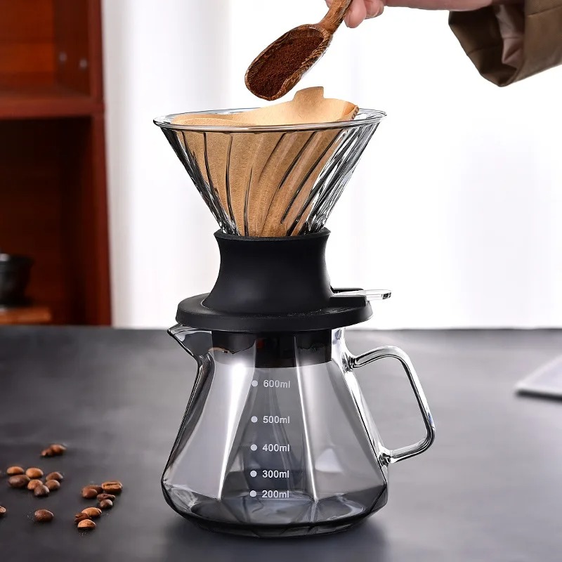Gambar produk LCS Teko Kopi Coffee Server V60 Drip Pour Kaca Borosilikat 600ml - LCS38