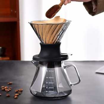 Gambar produk LCS Teko Kopi Coffee Server V60 Drip Pour Kaca Borosilikat 600ml - LCS38