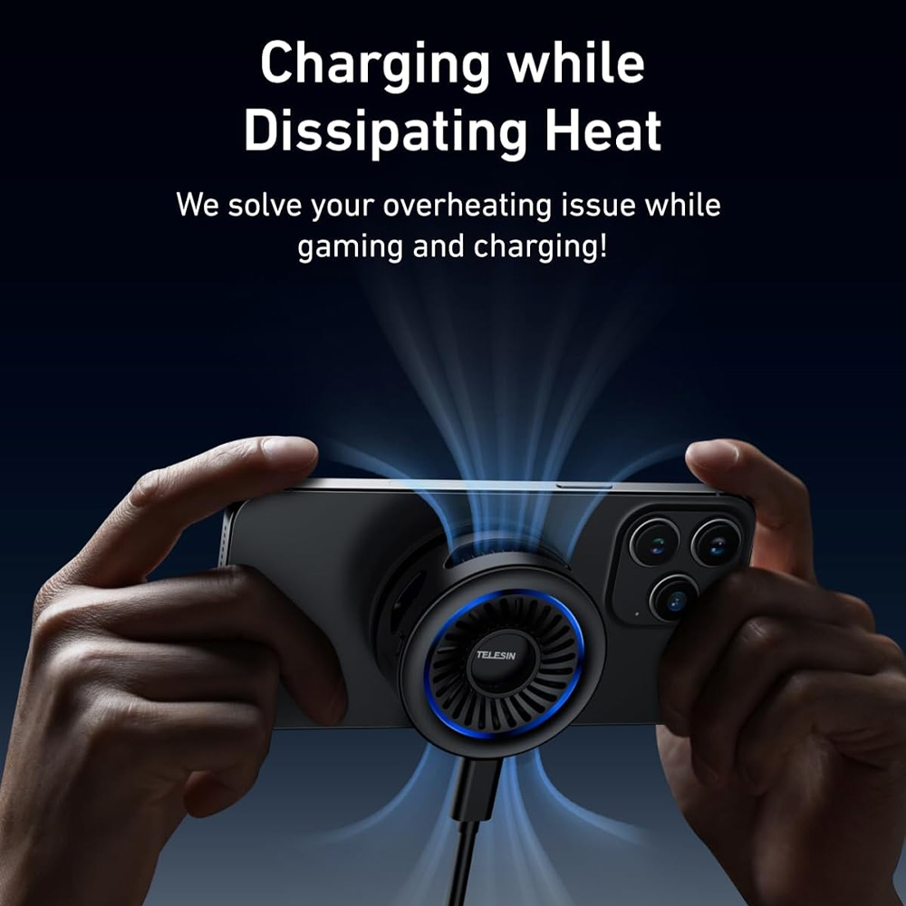 Gambar produk TELESIN Smartphone Cooling Fan Wireless Charging Kipas Pendingin 27W - P9-MPR-01-P