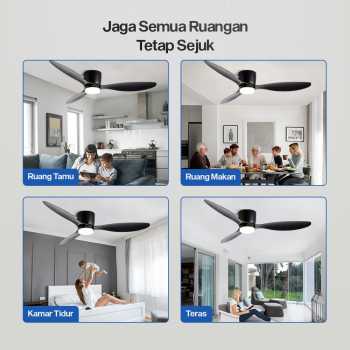 Gambar produk SOVE Kipas Angin Gantung Lampu Tri Color Ceiling Fan 42 Inch - YN-45