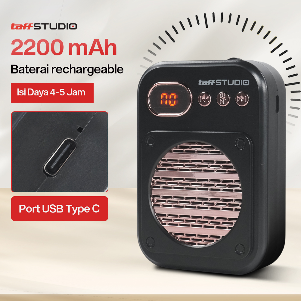 Gambar produk TaffSTUDIO Speaker Pinggang Bluetooth Voice Amplifier LED Wired - S25
