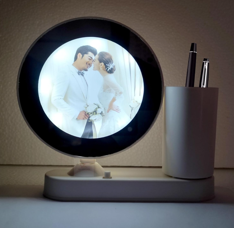 Gambar produk VENTURE Cermin Foto Magic Mirror Photo Frame LED with Pen Holder - B0F6