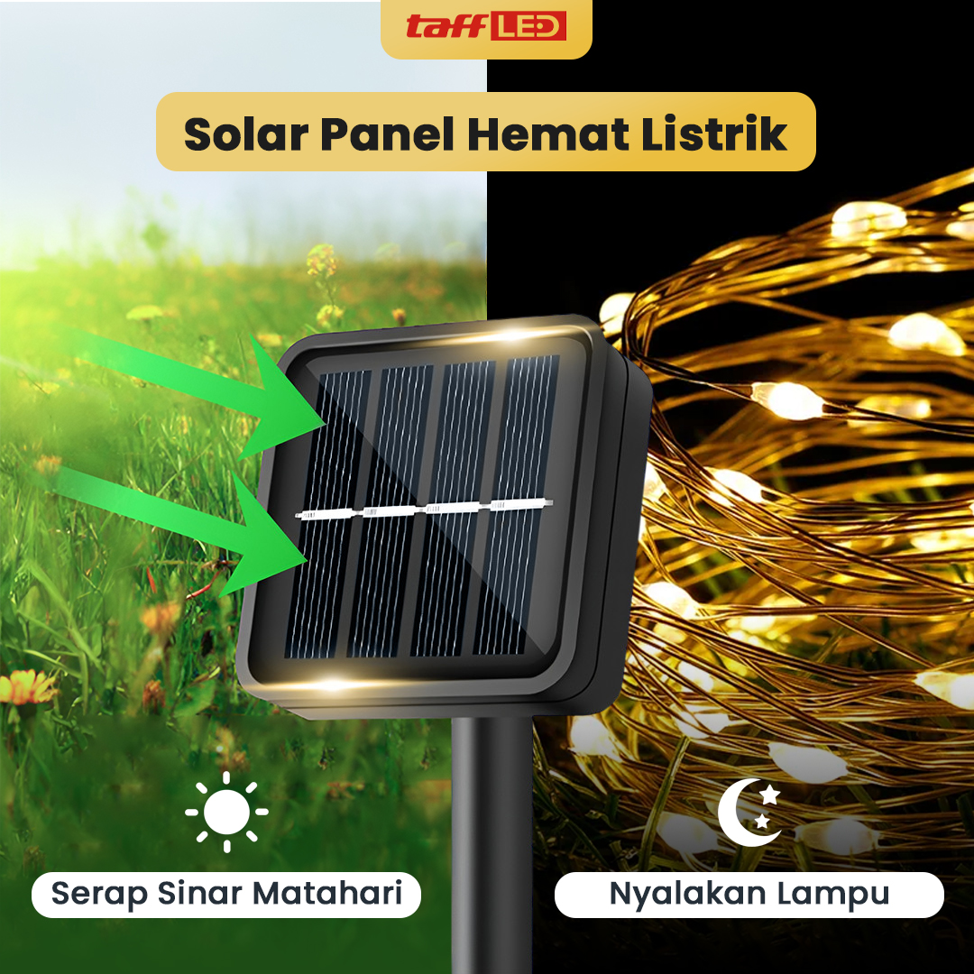 Gambar produk TaffLED Lampu Hias String Lights Waterproof 100 LED with Solar Panel - M071