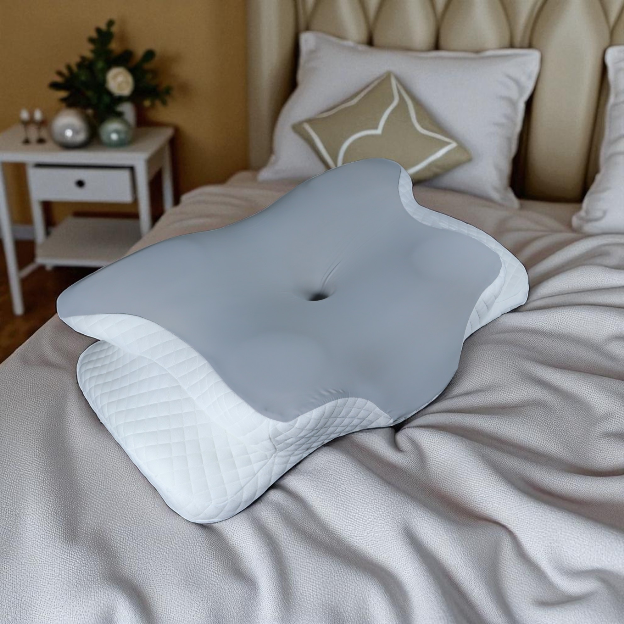Gambar produk HEHUAI Bantal Memory Foam Orthopedic Pillow Reboud Butterfly Shape - MJ-8149