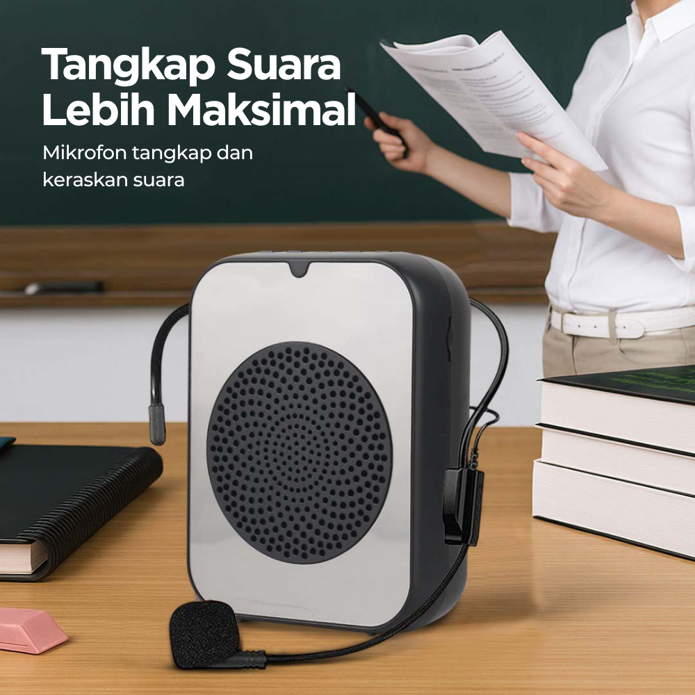 Gambar produk SOAIY Speaker Pinggang Bluetooth Voice Amplifier LED Wired 8W - H6