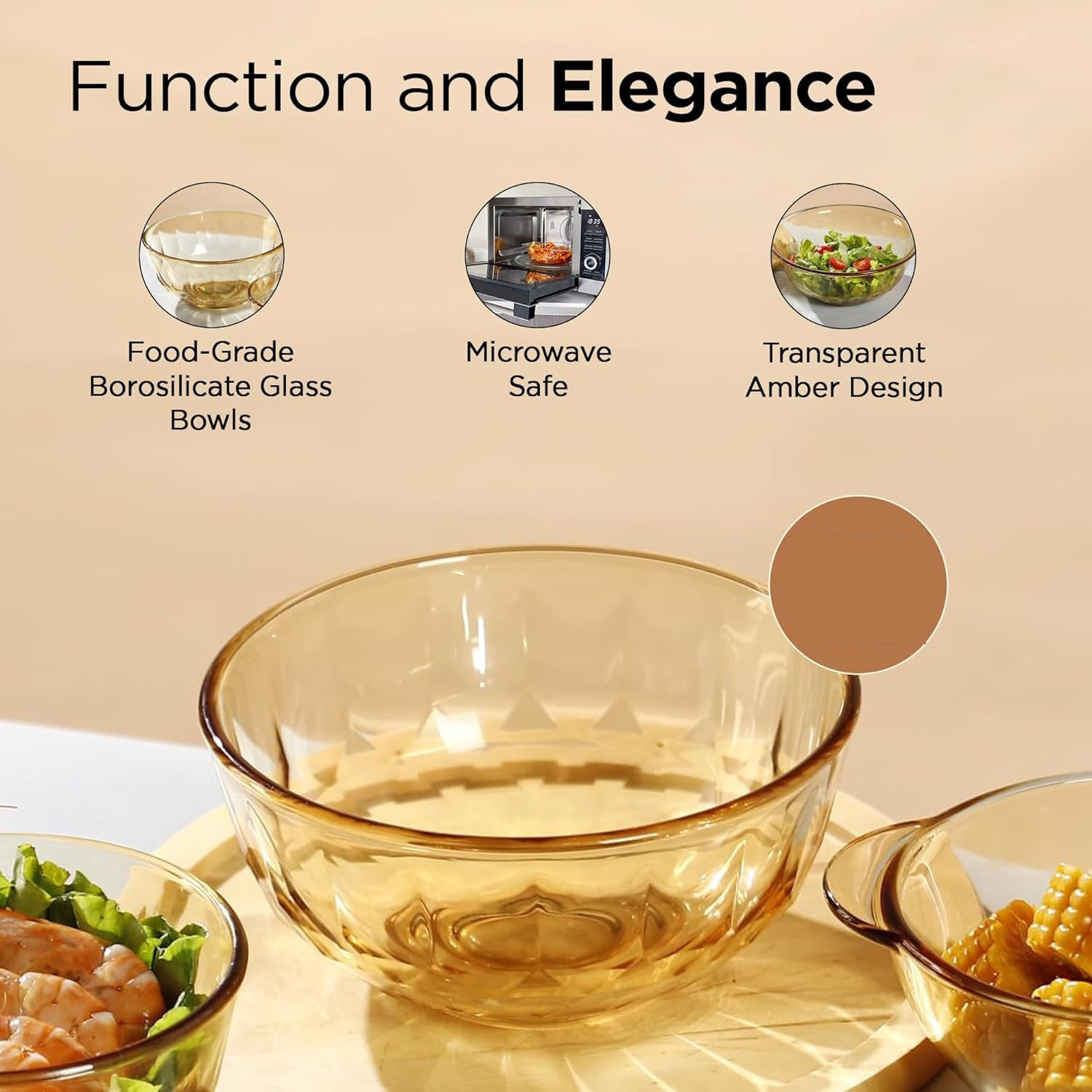 Gambar produk Heart Home Mangkok Kaca Borosilicate Glass Rice Soup Bowl 450ml - H450