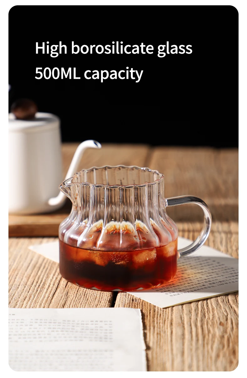 Gambar produk Bincoo Pour Over Coffee Server Borosilicate Glass Carafe 500ml - B-5ML