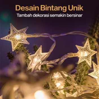 Gambar produk DKG Lampu Hias String Lights Star Shape Battery Power 20 LED 3M - 2G11