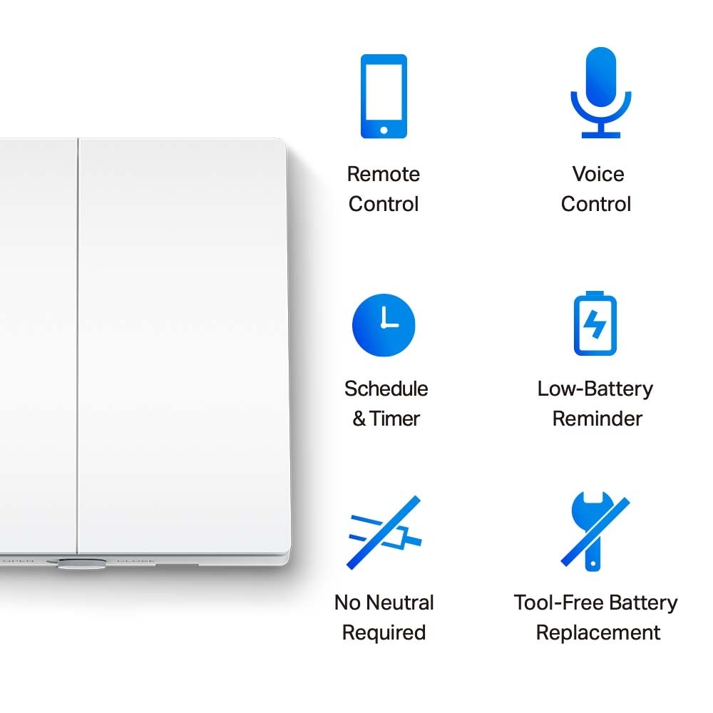 Gambar produk Tp-Link Smart Light Switch 2 Gang 1 Way 250V 3250W - TAPO S220