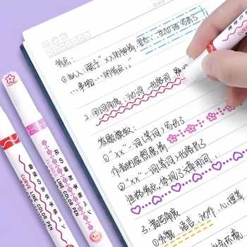 Gambar produk Xuanxuan Pena Spidol Renda Flower Line Shape Highlighter Pen 6PCS - DM-7006-8