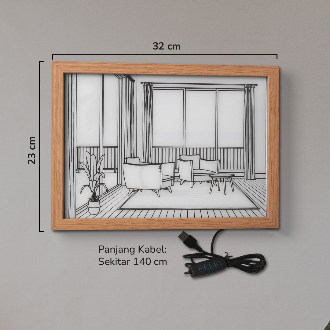 Gambar produk INS Lampu Meja Hias 3D Lukisan Kayu Akrilik 3in1 Color Painting LED Seaside - DR5W