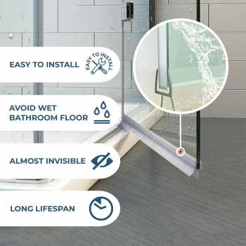 Gambar produk Villy Seal Strip Penutup Celah Pintu Kaca Kamar Mandi Tebal 4-6mm 50cm 20mm - V50