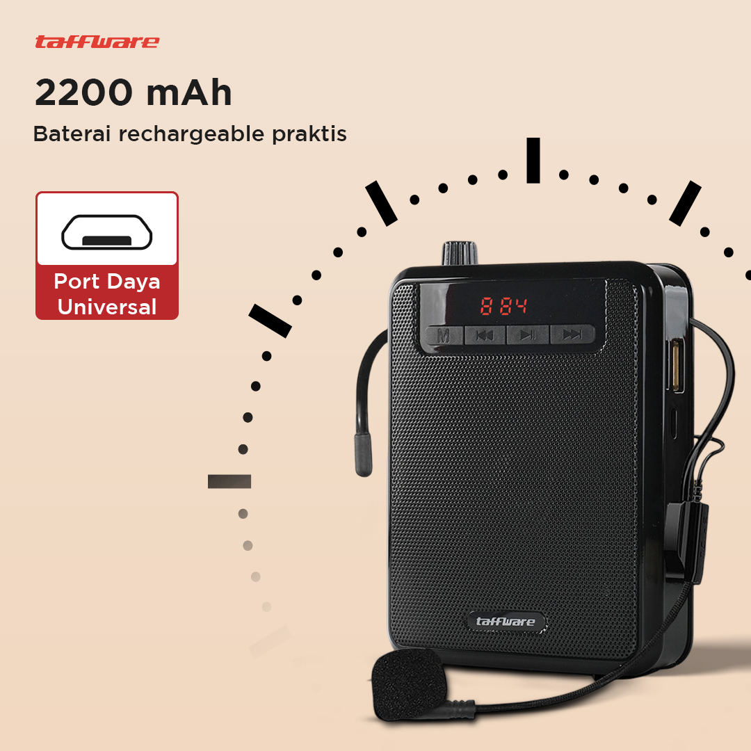 Gambar produk Taffware Megaphone Mikrofon Penguat Suara Tourguide Speaker 125dB - K300