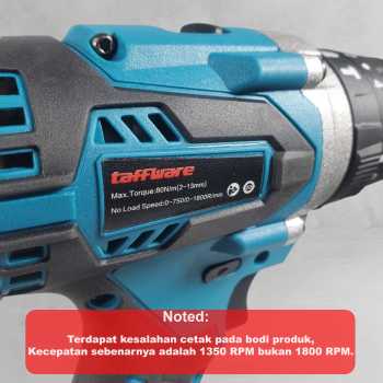 Gambar produk Taffware Bor Listrik Cordless Brushless 1350RPM 21V - LB176