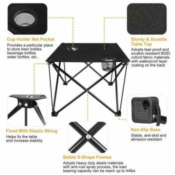 Gambar produk MAGGIX Meja Lipat Piknik Foldable Outdoor 48x48x44cm - M-48